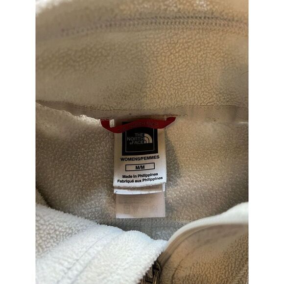 The North Face Womens Tan Fleece Full Zip Jacket Size Medium Mock Neck - Picture 3 of 3